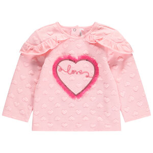 Sudadera de felpa con corazones de jacquard y dibujos de lentejuelas  Main Sudadera de felpa con corazones de jacquard y dibujos de lentejuelas