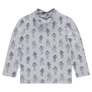 Camiseta de punto interior con estampado de astronautas all over 