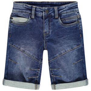 pantalon corto  vaquero efecto used à cortes 