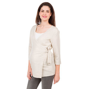 Chaqueta premamá brillante de efecto lino  