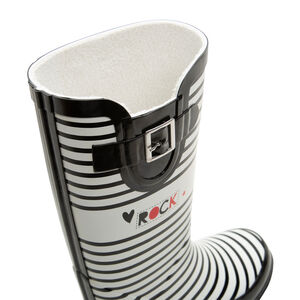 Botas de lluvia de goma con rayas all-over y hebilla decorativa del 28 al 38 