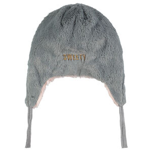 Gorro peruano de borreguito con forro de borreguito y tiras para anudar 
