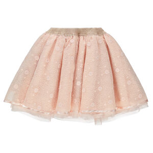 Falda de ceremonia de encaje con forro de tul y cintura brillante  Main Falda de ceremonia de encaje con forro de tul y cintura brillante