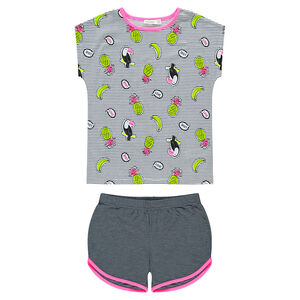 Júnior - Pijama de punto con rayas y pelícanos estampados  Main Júnior - Pijama de punto con rayas y pelícanos estampados