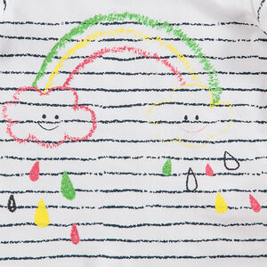 Chándal de felpa con sudadera de rayas en 1 y pantalón con estampado de arcoíris 