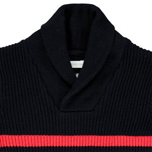Jersey de malla de rayas y cuello chal   