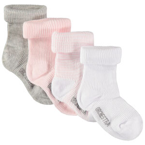 Juego de 4 pares de calcetines de punto acanalado. 