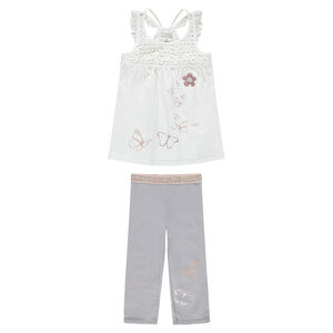 Conjunto con camiseta y mariposas estampadas y leggings cortos  Main Conjunto con camiseta y mariposas estampadas y leggings cortos