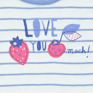 Tee-shirt rayé manches courtes avec patchs et franges 