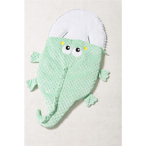 Saco para bebé con forma de cocodrilo de borreguito con forro de punto 