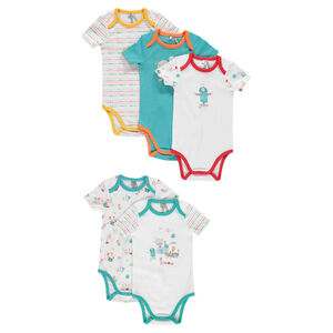 Pack de 5 bodies de manga corta de punto. 