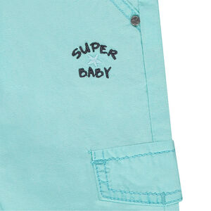 Bermudas de popelina de algodón teñido con bolsillos de fantasía 