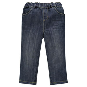 Jeans efecto usado cintura elástica 