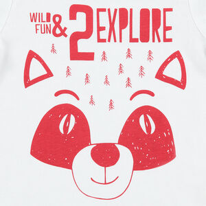 Camiseta de punto de manga larga con panda estampado 