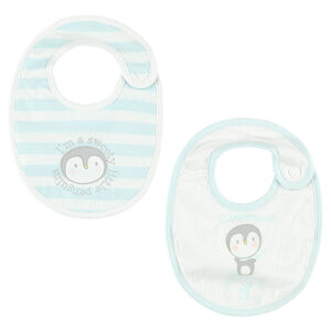 Lot de 2 bavoirs en jersey éponge imprimé fantaisie 