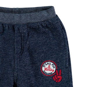 Pantalón de chándal de felpa con forro de borreguito y parches 