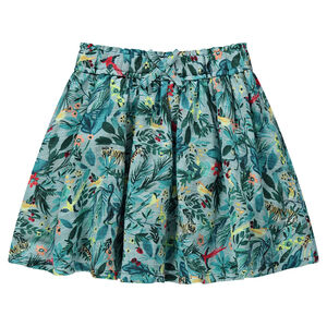 Falda con volantes y estampado tropical all over  Main Falda con volantes y estampado tropical all over