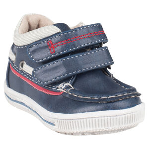 Calzados con velcro barco de aspecto cuero 