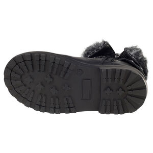 Botines de cuero de color negro de pelo sintético 