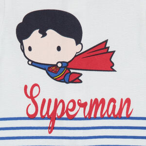 Conjunto de punto con camiseta con estampado ©Warner/Chibi Superman y bermudas 