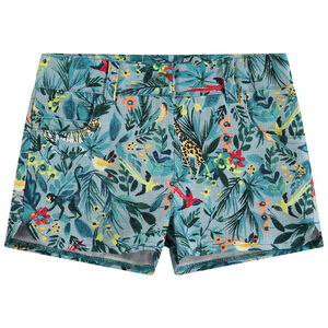 Pantalón corto con estampado tropical all over   Main Pantalón corto con estampado tropical all over