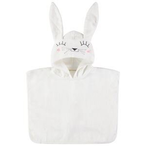 Poncho de baño motif lapin à capuche brodée  