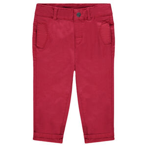 Pantalón de sarga lisa teñida 