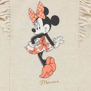Camiseta de manga larga de felpa fina con volantes y estampado Disney Minnie 