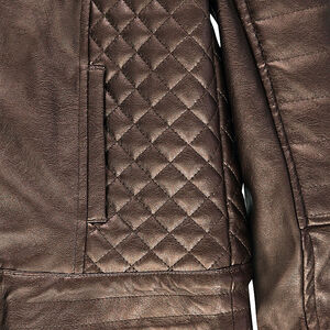 Júnior - Chaqueta de cuero de imitación con efecto metalizado 