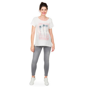 Camiseta premamá de manga corta con estampado de palmeras 