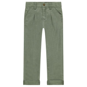 Pantalón de algodón de fantasía con pliegues 