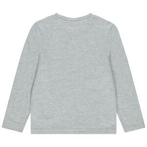 T-shirt manches longues en coton bio à motif fantaisie 