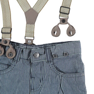 Bermudas de sarga con rayas y tirantes desmontables 