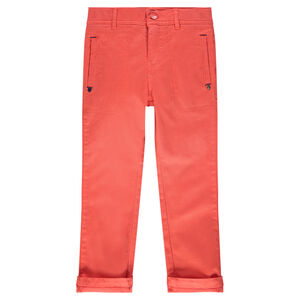 Pantalon en twill uni à poches 