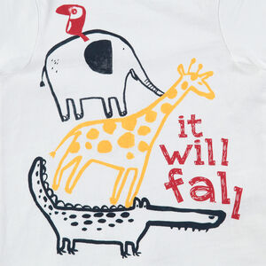 Camiseta de manga corta de punto con animales de la jungla estampados 