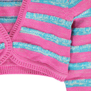 Chaleco manga larga de punto bicolor con rayas 