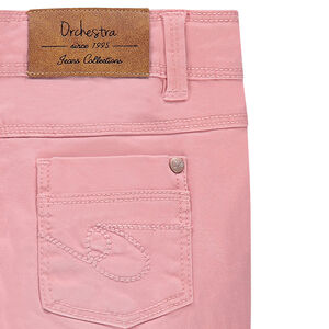 Pantalón de sarga liso con efecto gastado y arrugado   Main Pantalón de sarga liso con efecto gastado y arrugado