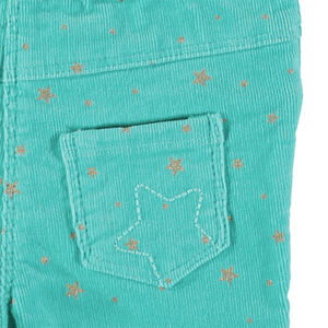 Pantalón de pana con estrellas doradas estampadas 