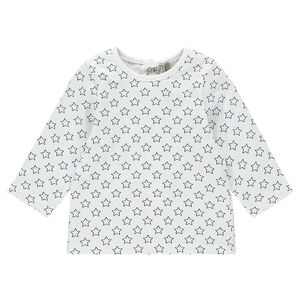 Camiseta manga larga de tejido de punto con estampado all-over 