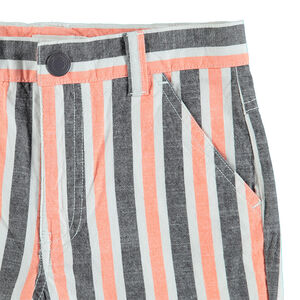 Júnior - Bermudas con rayas verticales que contrastan all-over 