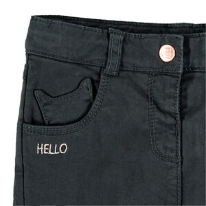 Pantalón liso con forro de punto y forma de gato 