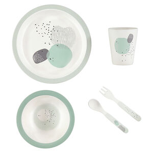 Conjunto para comer Sweetgraphic de bamboo 5 piezas - Verde 