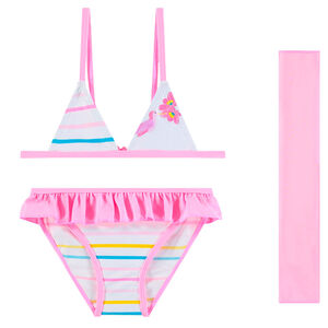 Bañador 2 piezas de rayas con pareo rosa  Main Bañador 2 piezas de rayas con pareo rosa