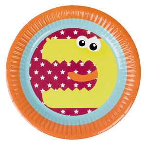 Juego de 10 platos de cumpleaños de cartón con dibujo de dragón 