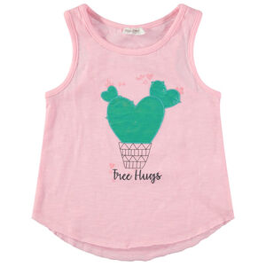 Camiseta rosa con cactus y mensaje estampados   Main Camiseta rosa con cactus y mensaje estampados