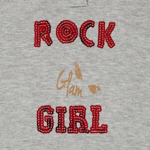Chándal de felpa con mensaje de lentejuelas 