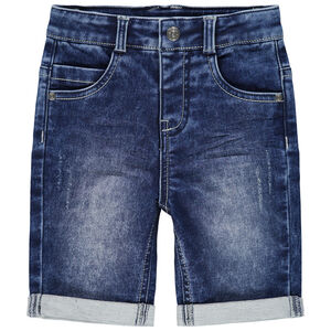 pantalon corto  vaquero efecto used à bolsillos 