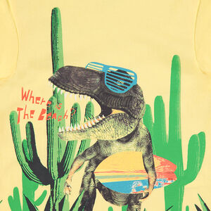 Camiseta de manga corta con dinosaurio estampado 