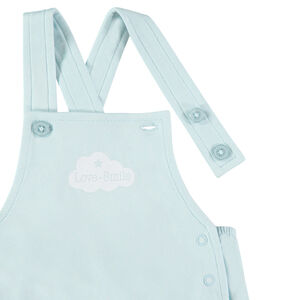 Conjunto camiseta mangas cortas y Peto azul en algodon bio 