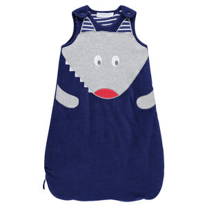 Saquito para dormir sin mangas de terciopelo y tejido de punto con motivo 